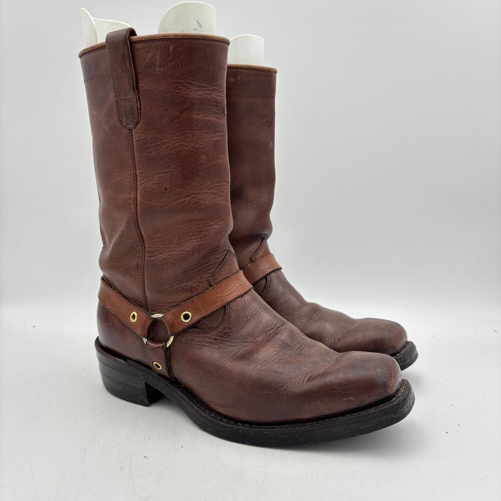VTG Dayton Brown Leather Harness Motorcycle Boots Men's 11E Engineer Workwear